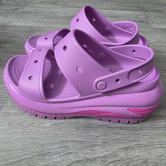 Crocs Classic Mega Crush 207989-6WQ Sandal Unisex M9 W11 Purple Platform New - Picture 1 of 9